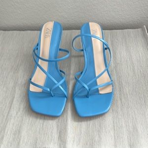 Zara light blue strapotenze heels